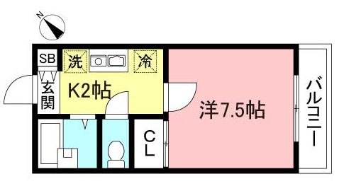 【１Ｋ】花小金井駅８分、シンプルで使いやすい間取(シャトルⅡ)