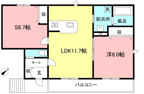 広々2LDK（ラ・メゾン・ド調布）