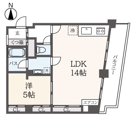 ☆駅近で室内リノベ済み１ＬＤＫ☆（宮野ビル）