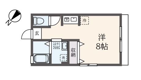 【ロベリアハウス】5万円台で独立洗面台・追い炊き付き全室角部屋のワンルーム