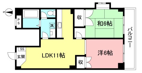 角部屋2面採光で日当たり良好☆【エクセルハイツ101】