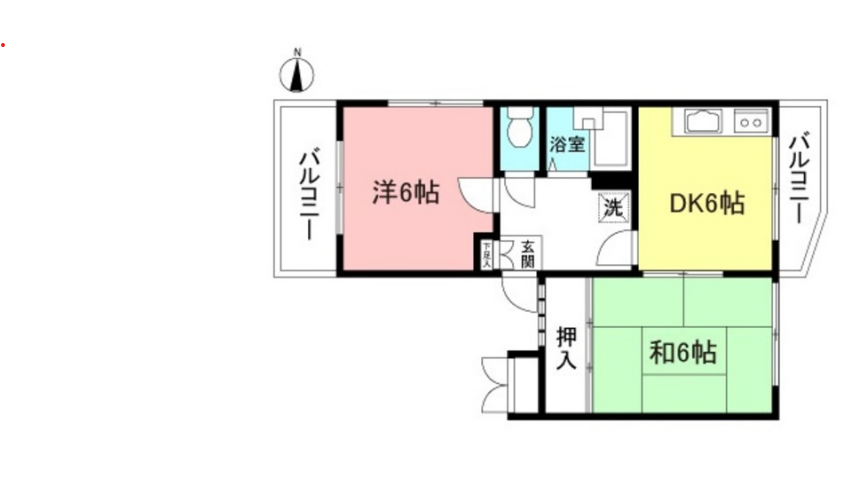 恋ヶ窪駅徒歩７分！２方向にバルコニーのある２DKのお部屋です♪